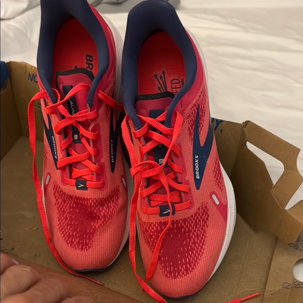 Brooks Vibrant Red and Navy Running Shoes